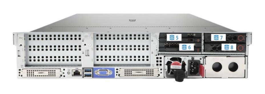 Inteliserver R2000 G10 MAL0-B — vista traseira do rack 2U